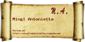 Mingl Antonietta névjegykártya